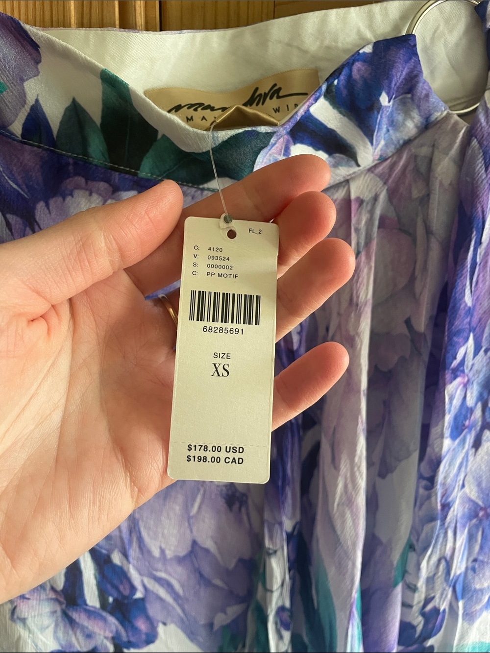 Anthropologie Floral Maxi Skirt in Purple, Teal, White - Picture 8 of 9